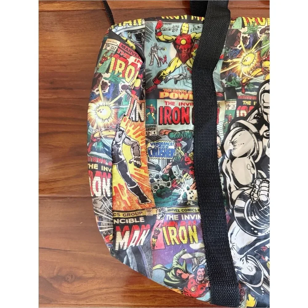 Entertainment Earth Marvel Iron Man Comic Book Print Duffle Bag Overnight Travel